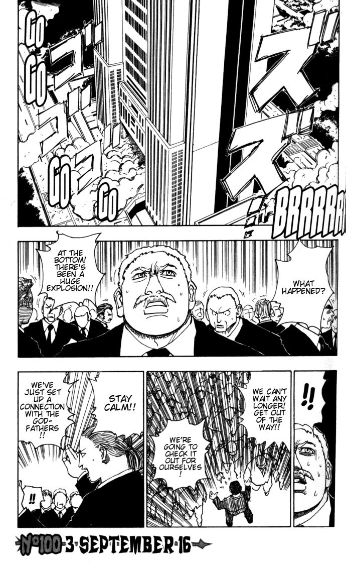 Hunter x Hunter Manga Chapter 100 page 1 - September 3rd: Part 16