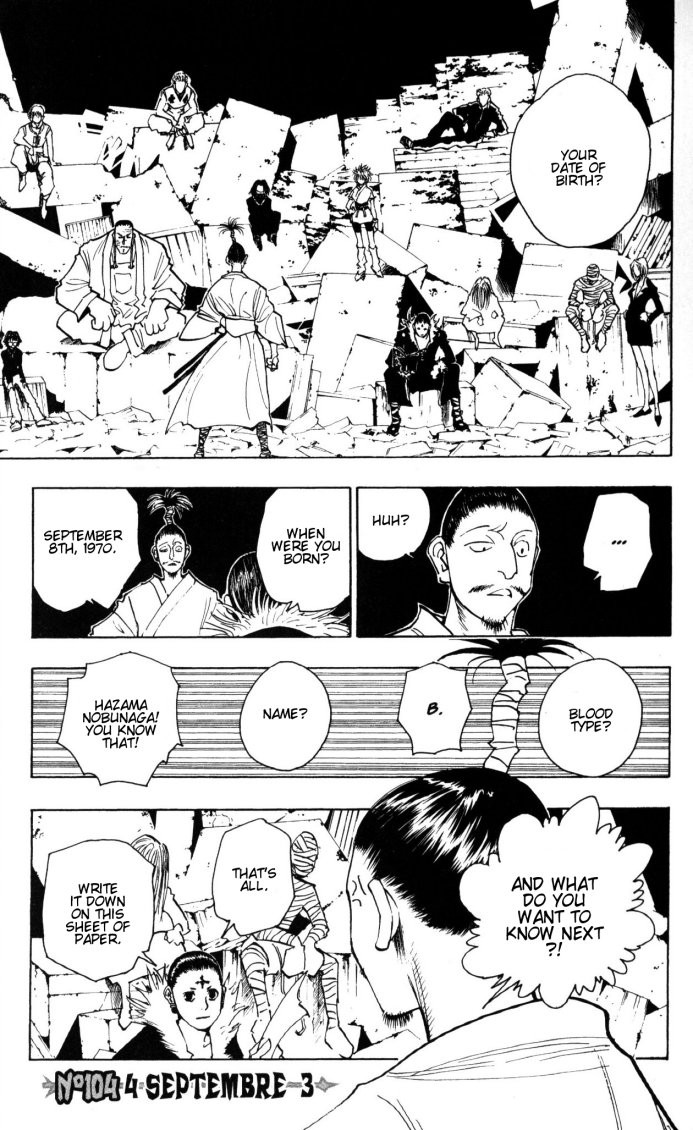 Hunter x Hunter Manga Chapter 104 page 2 - September 4th: Part 3
