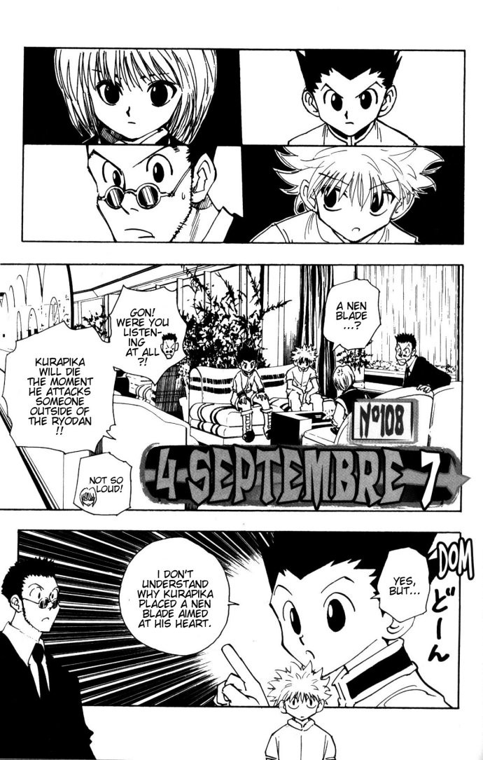 Hunter x Hunter Manga Chapter 108 page 1 - September 4th: Part 7