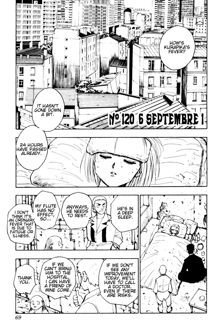 Hunter x Hunter Manga Chapter 120 page 1 - September 6th: Part 1