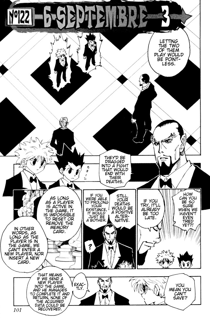 Hunter x Hunter Manga Chapter 122 page 1 - September 6th: Part 3