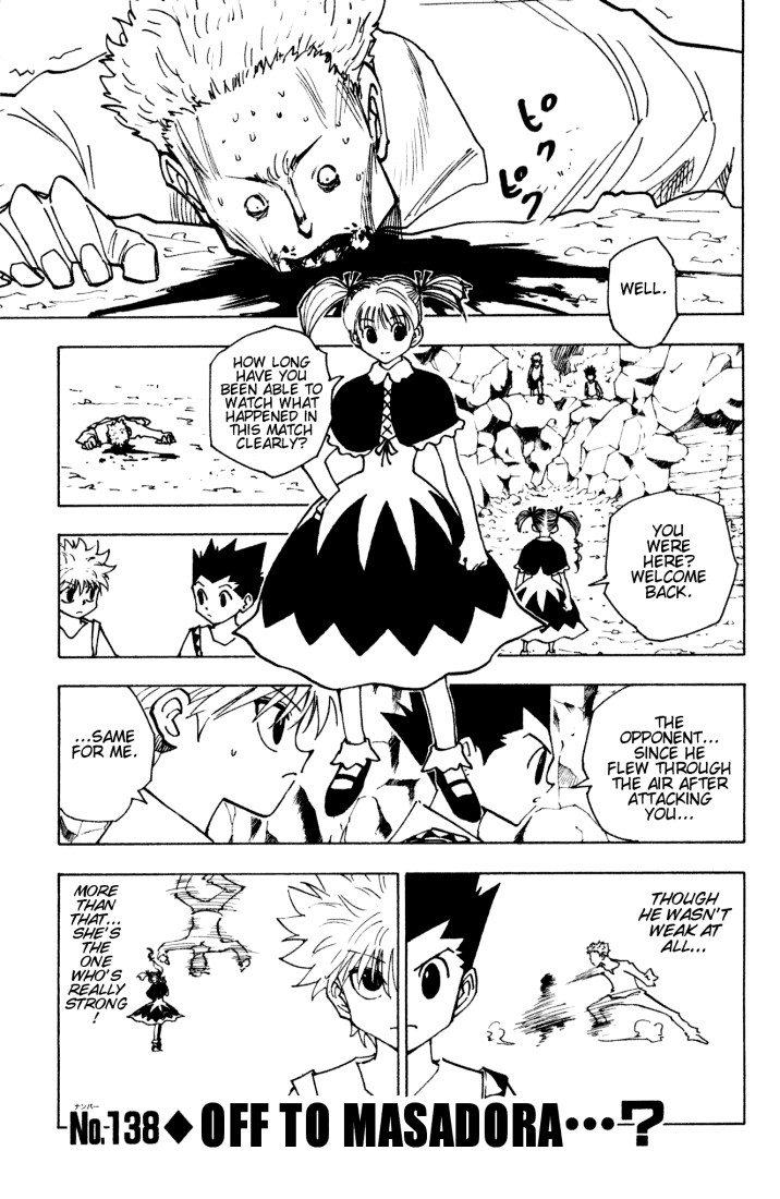 Hunter x Hunter Manga Chapter 138 page 1 - To Masadora...?