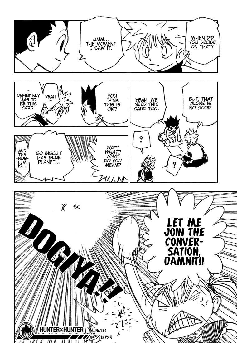 Hunter x Hunter Manga Chapter 184 page 14 - The Choice of Three Cards