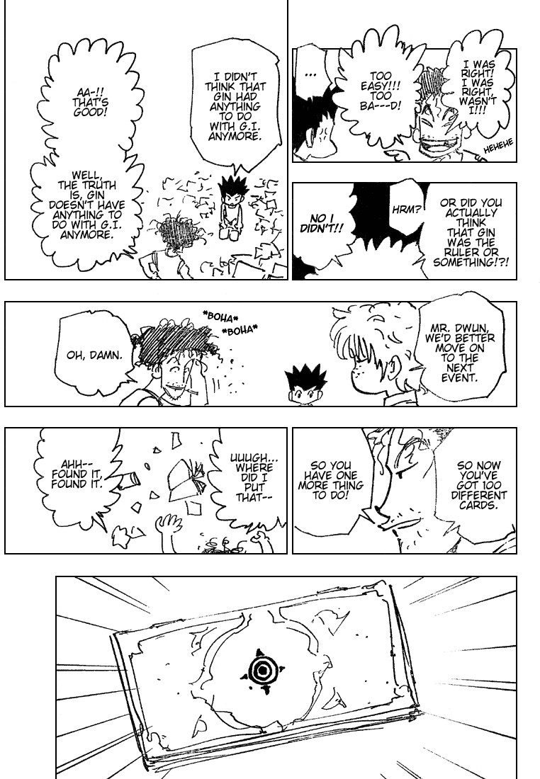 Hunter x Hunter Manga Chapter 184 page 3 - The Choice of Three Cards