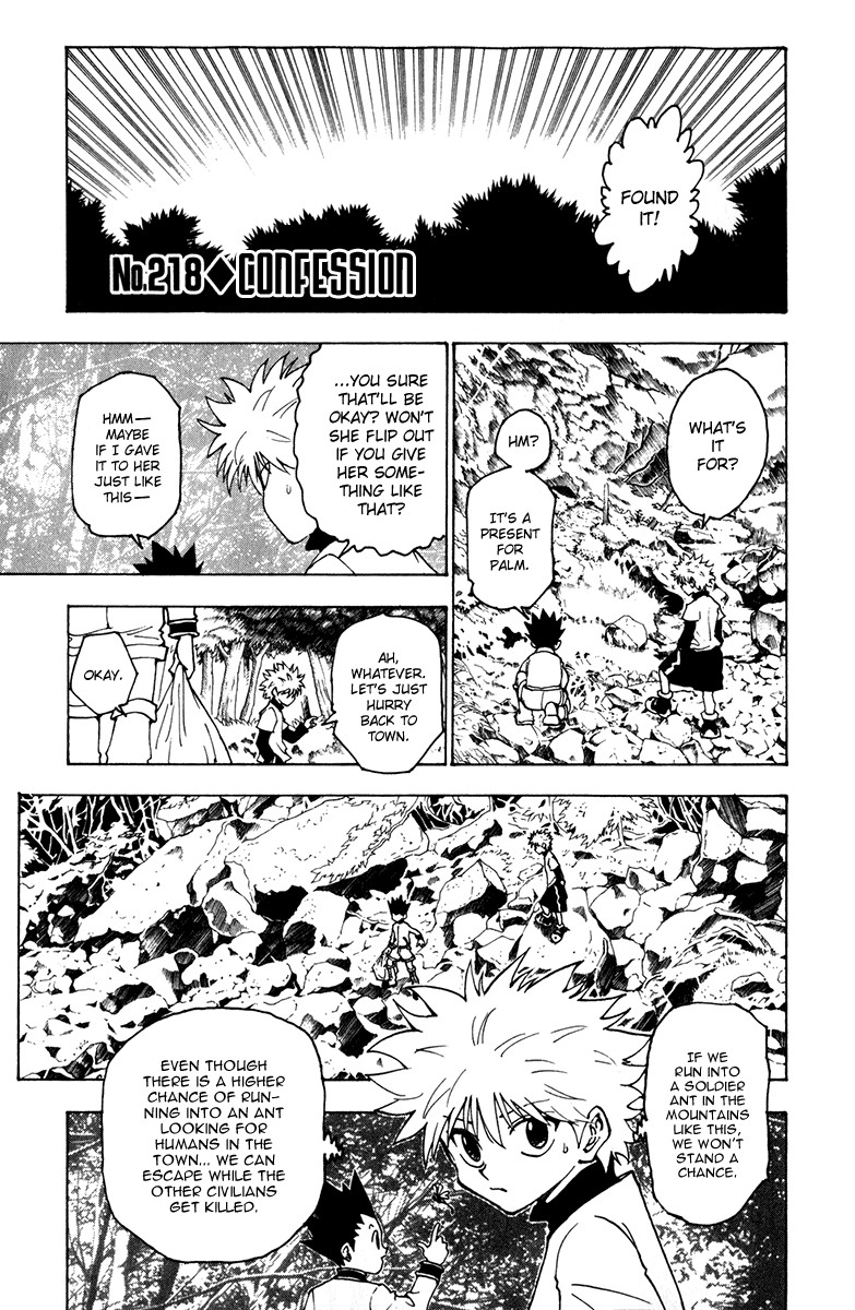 Hunter x Hunter Manga Chapter 218 page 1 - Confession
