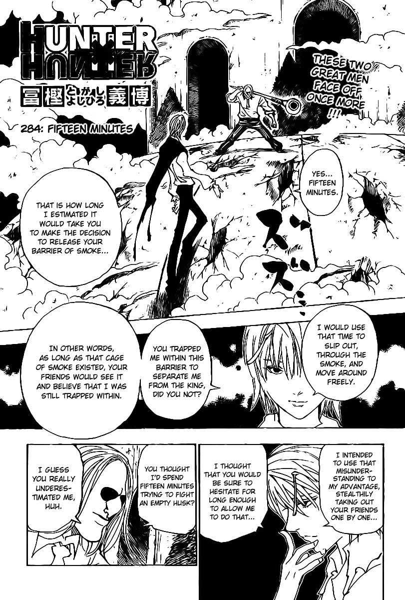 Hunter x Hunter Manga Chapter 284 page 1 - Fifteen Minutes