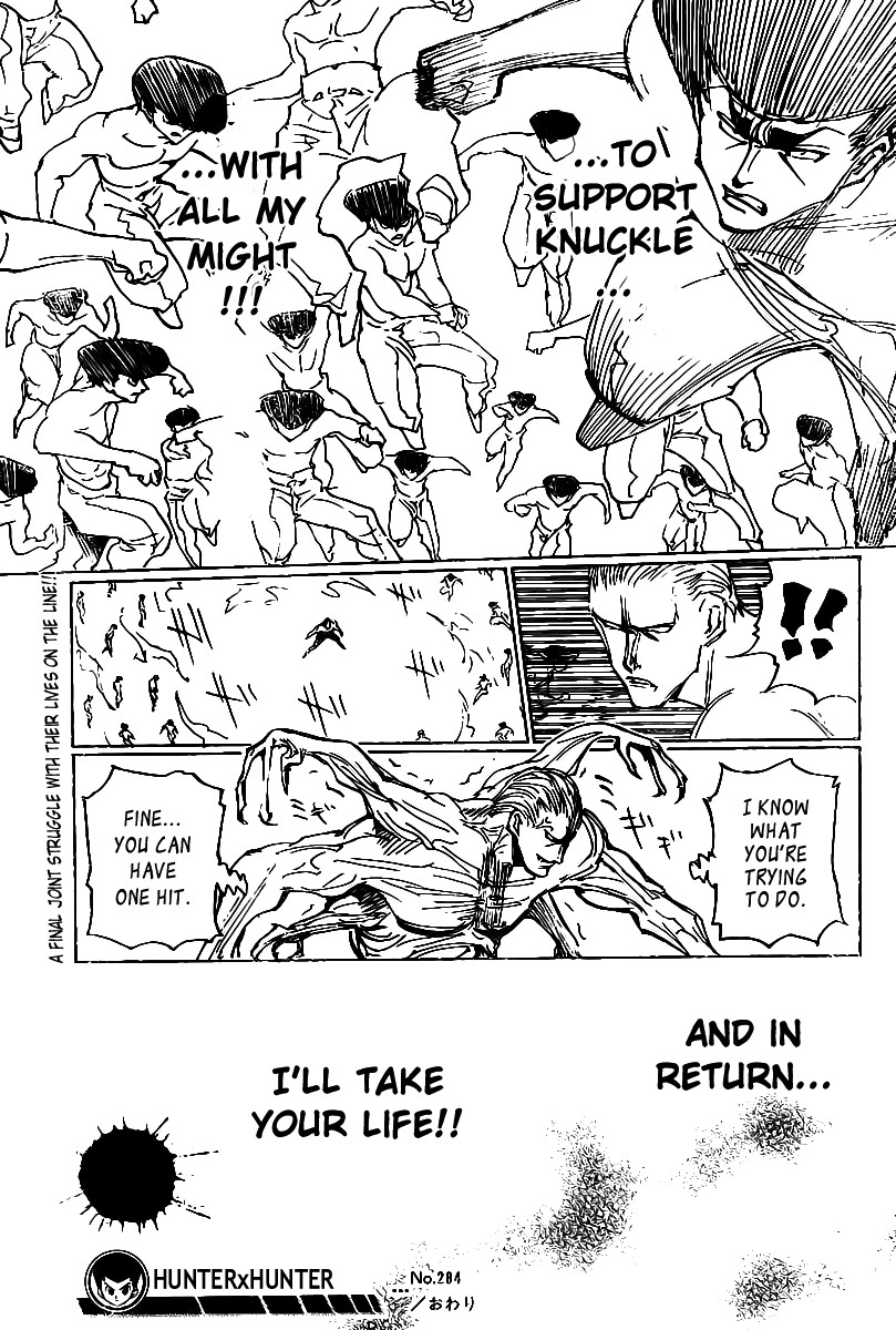 Hunter x Hunter Manga Chapter 284 page 16 - Fifteen Minutes