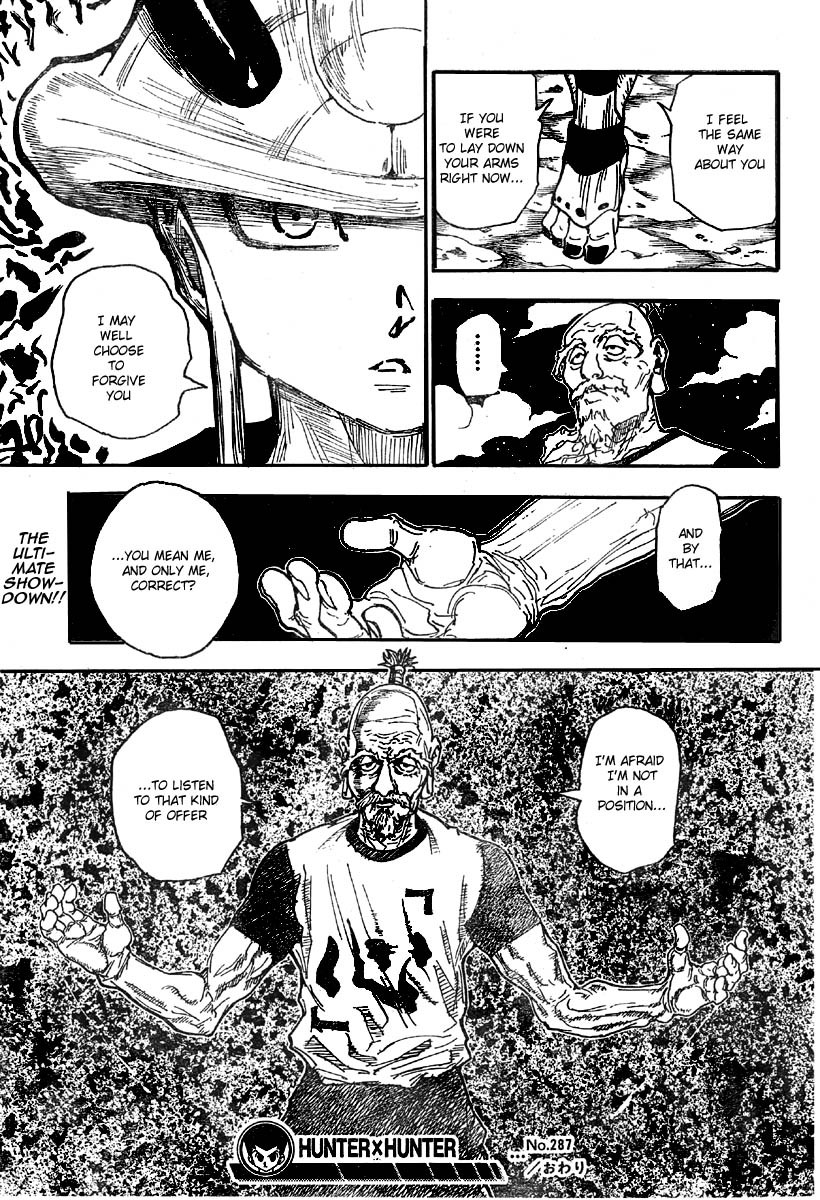Hunter x Hunter Manga Chapter 287 page 17 - Present State