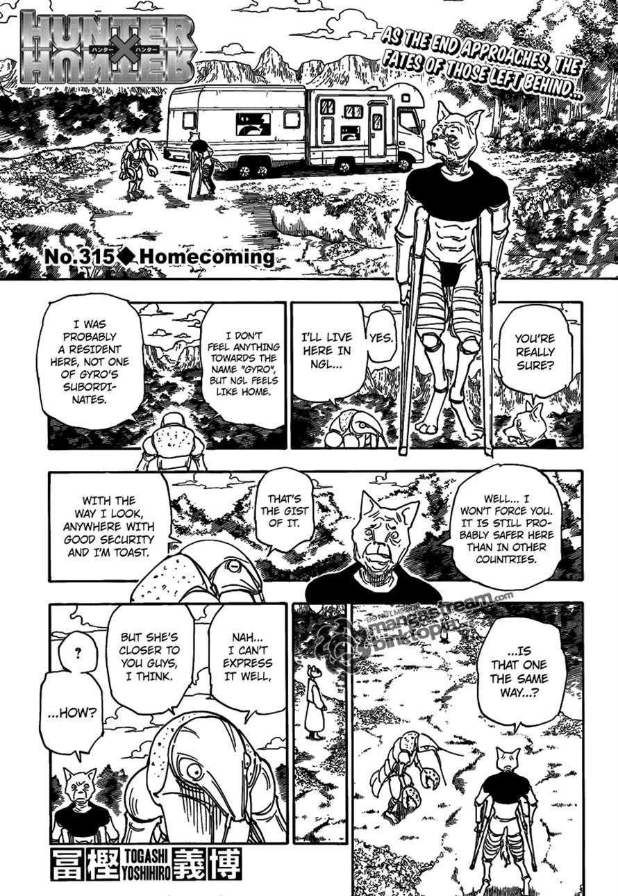 Hunter x Hunter Manga Chapter 315 page 1 - Home
