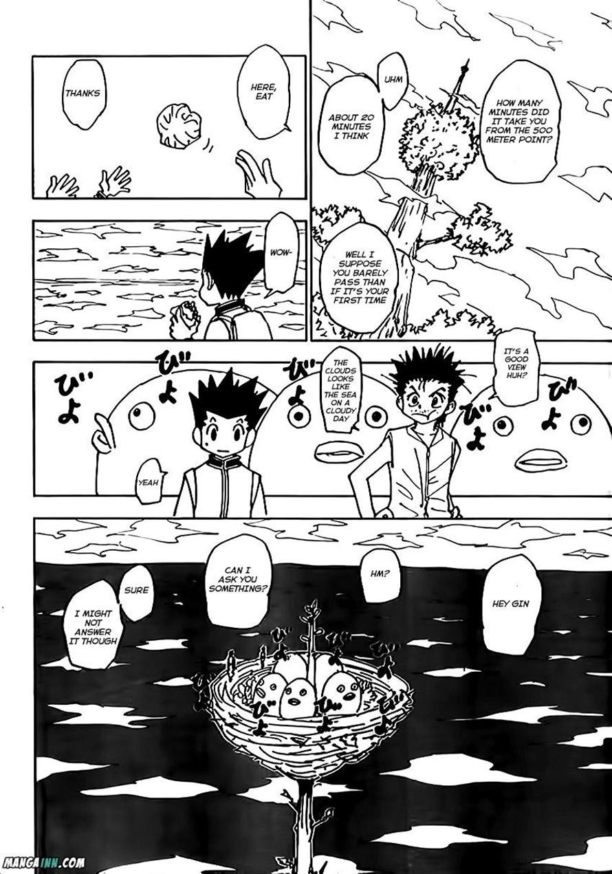 Hunter x Hunter Manga Chapter 338 page 11 - Atop a Tree