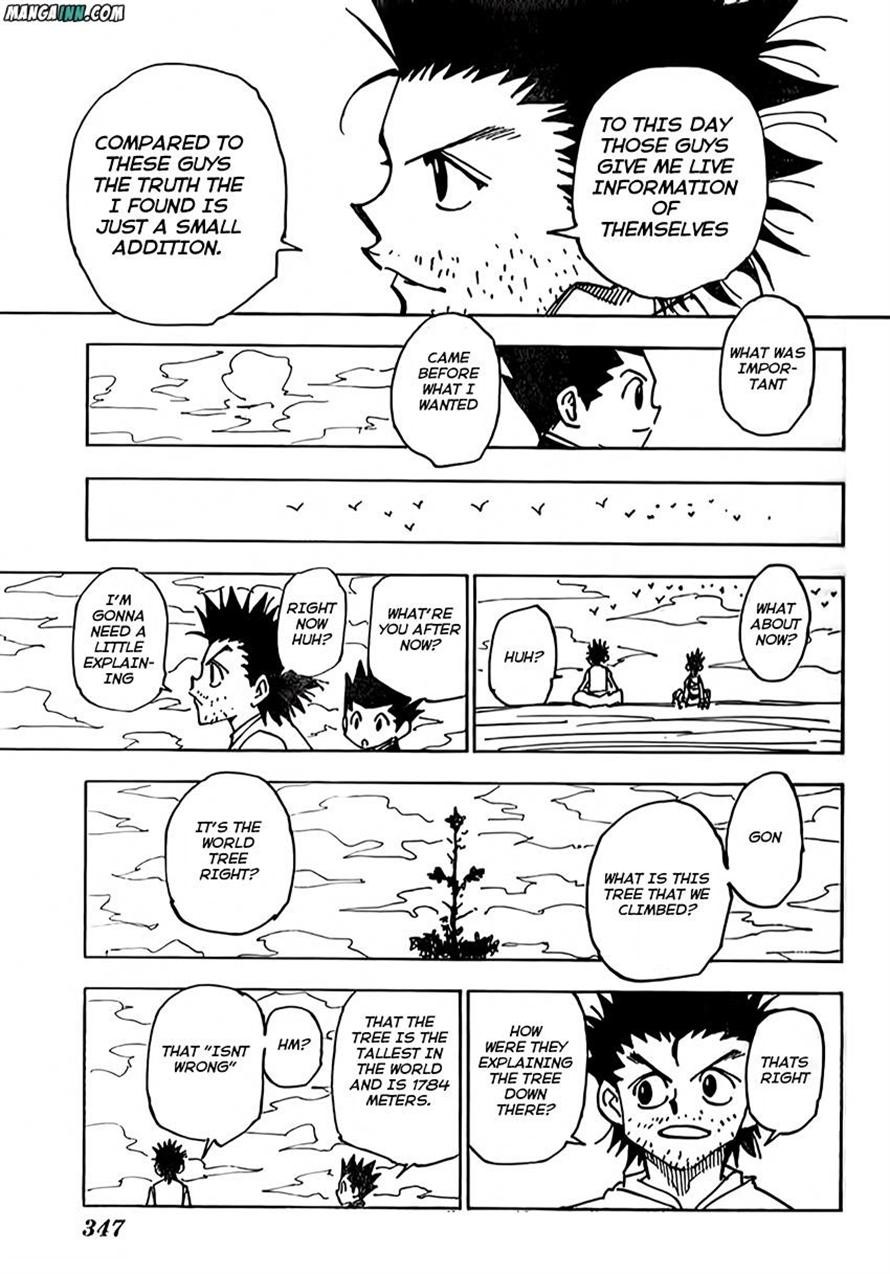 Hunter x Hunter Manga Chapter 338 page 14 - Atop a Tree