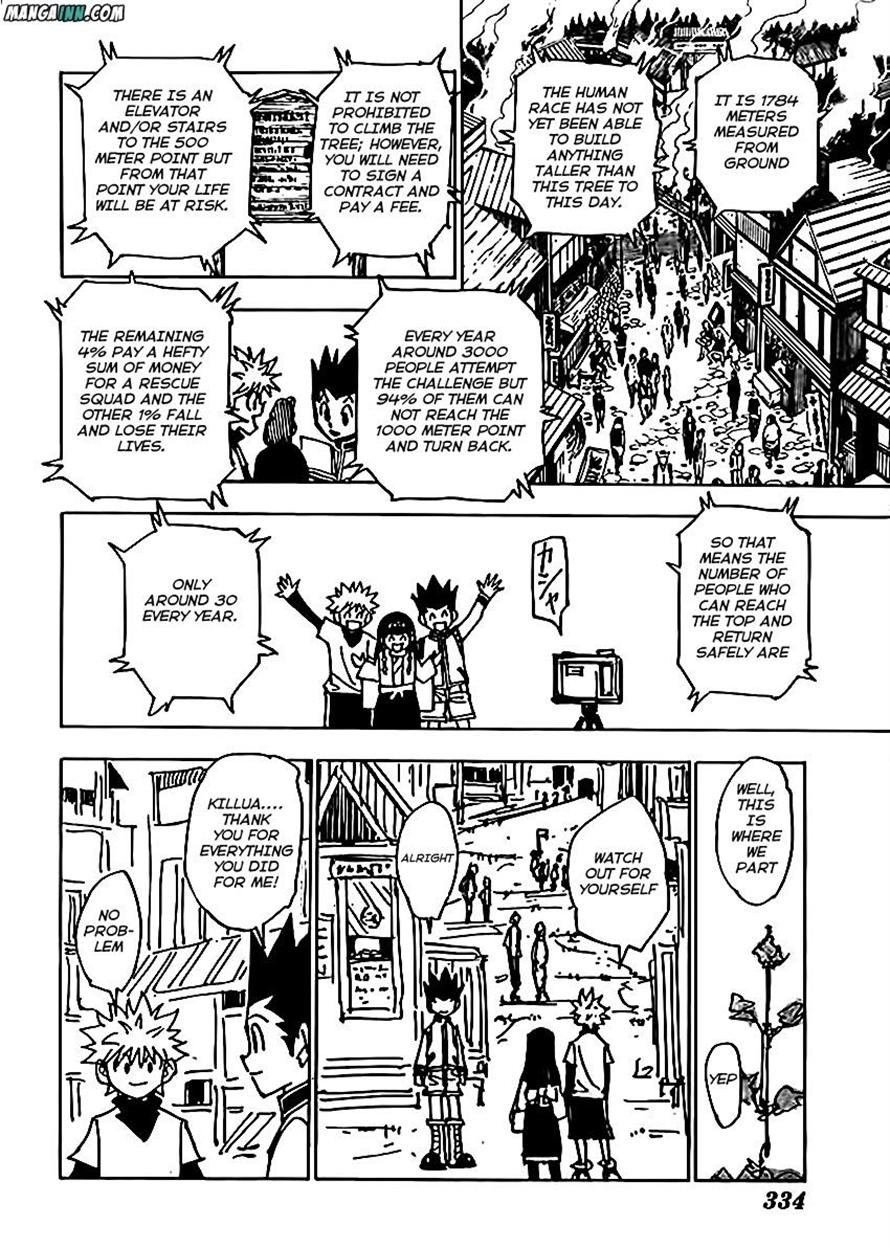 Hunter x Hunter Manga Chapter 338 page 2 - Atop a Tree