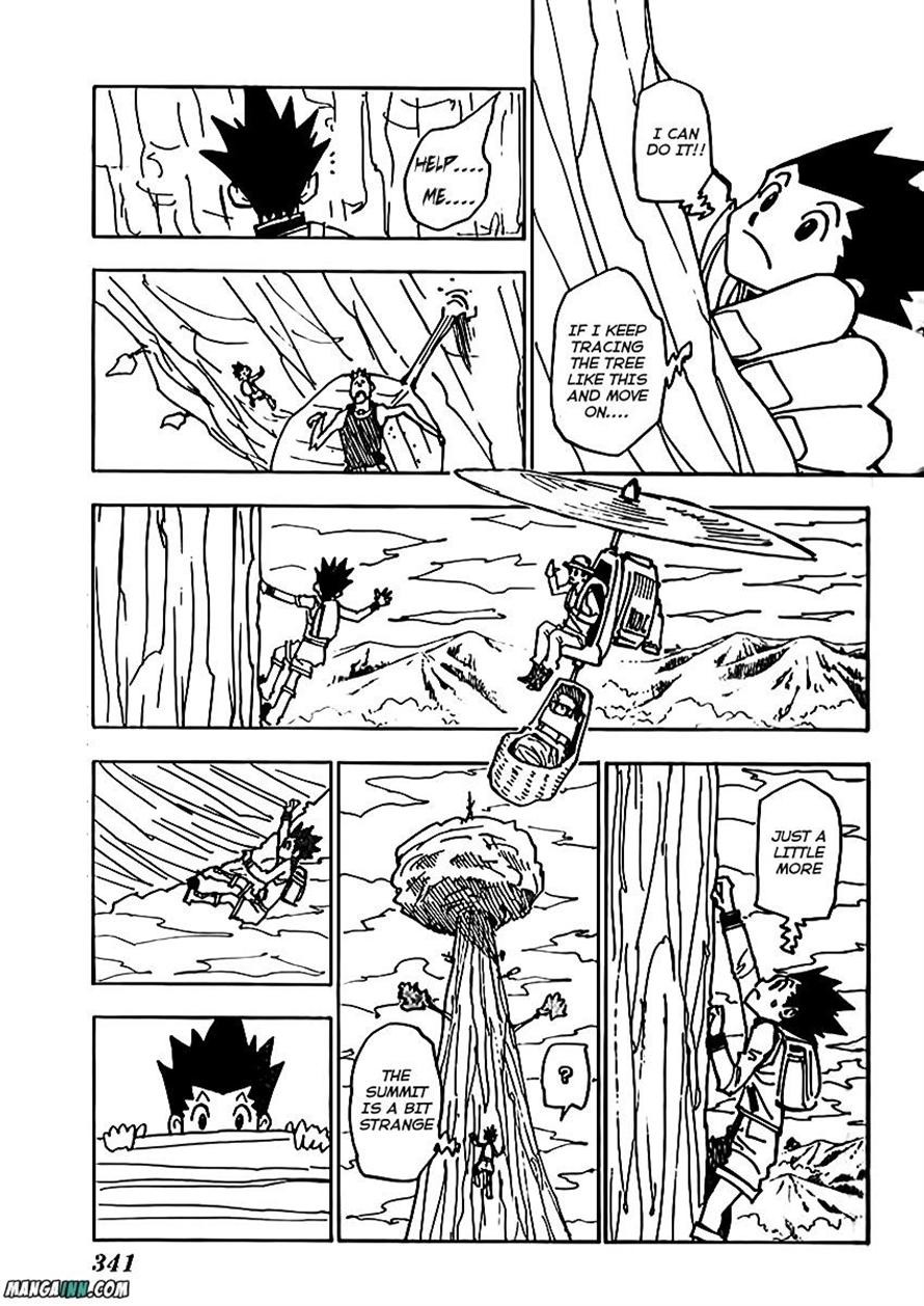 Hunter x Hunter Manga Chapter 338 page 9 - Atop a Tree