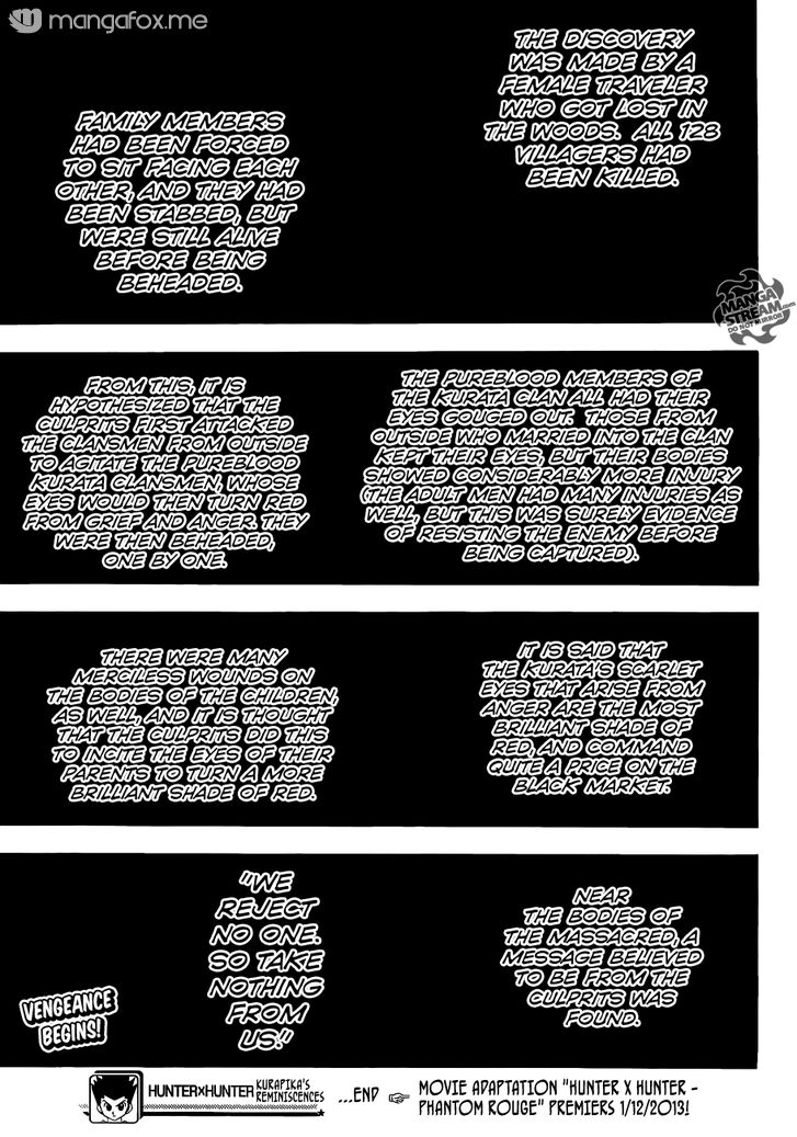 Hunter x Hunter Manga Chapter 340.6 page 34 - Kurapika's Memories (Part 2)