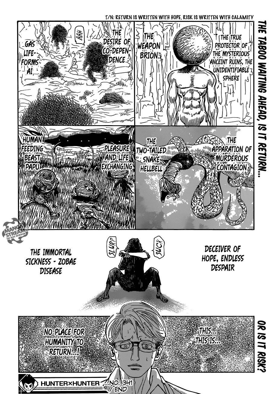 Hunter x Hunter Manga Chapter 341 page 20 - Threats