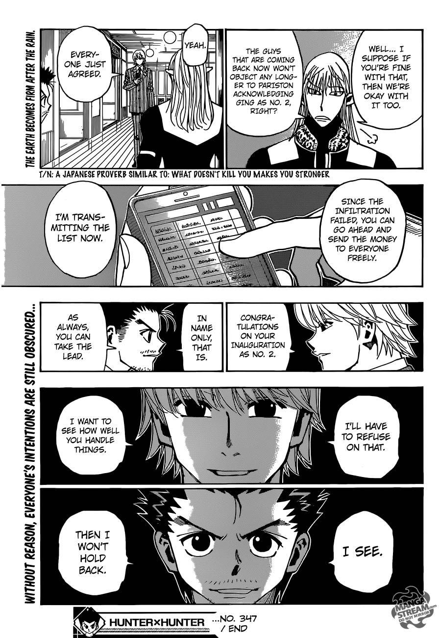 Hunter x Hunter Manga Chapter 347 page 19 - Inauguration