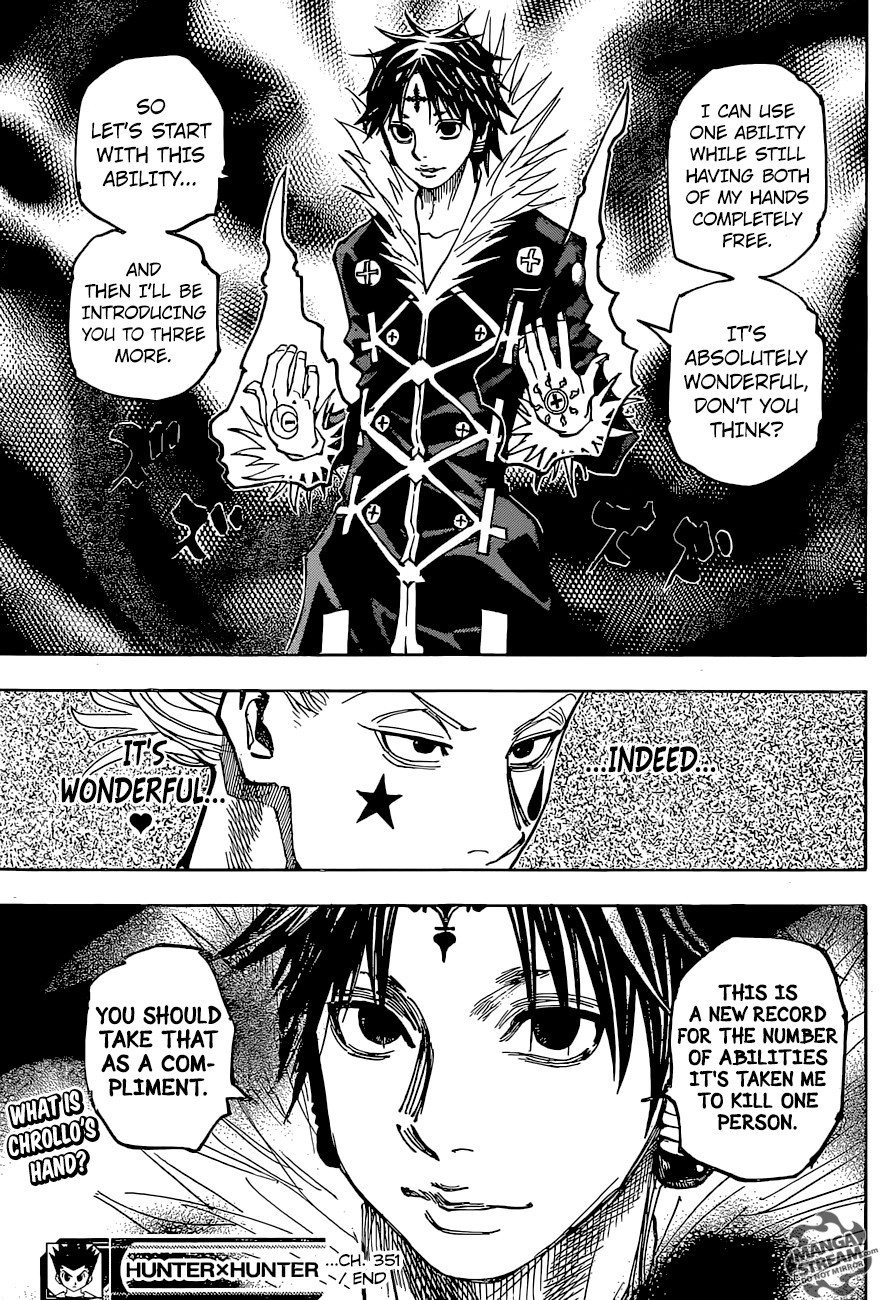 Hunter x Hunter Manga Chapter 351 page 19 - Battle to the Death