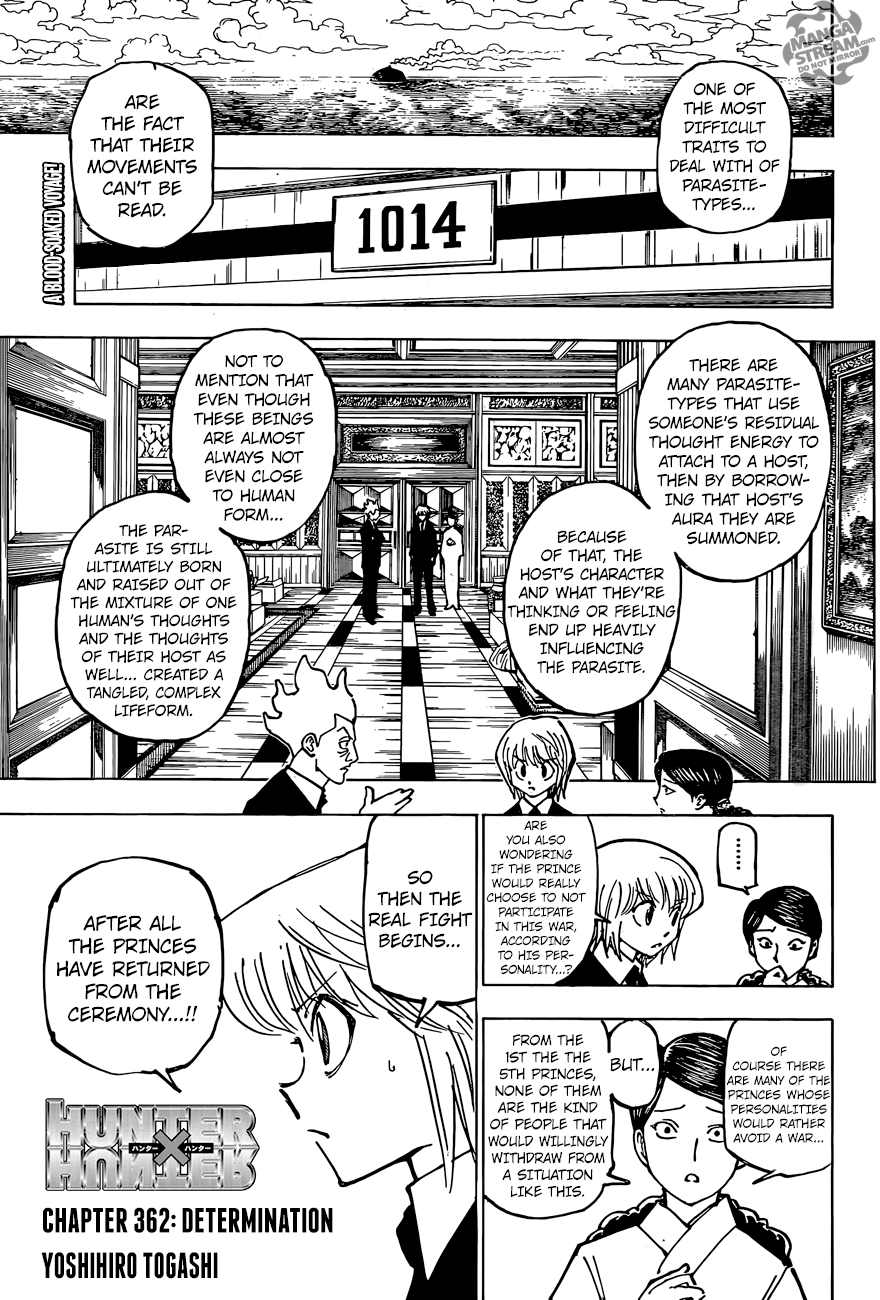Hunter x Hunter Manga Chapter 362 page 1 - Resolve