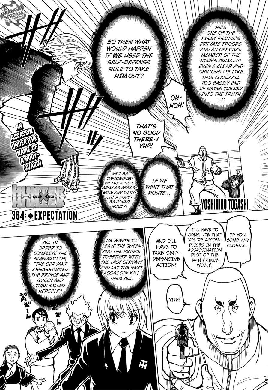Hunter x Hunter Manga Chapter 364 page 1 - Speculation