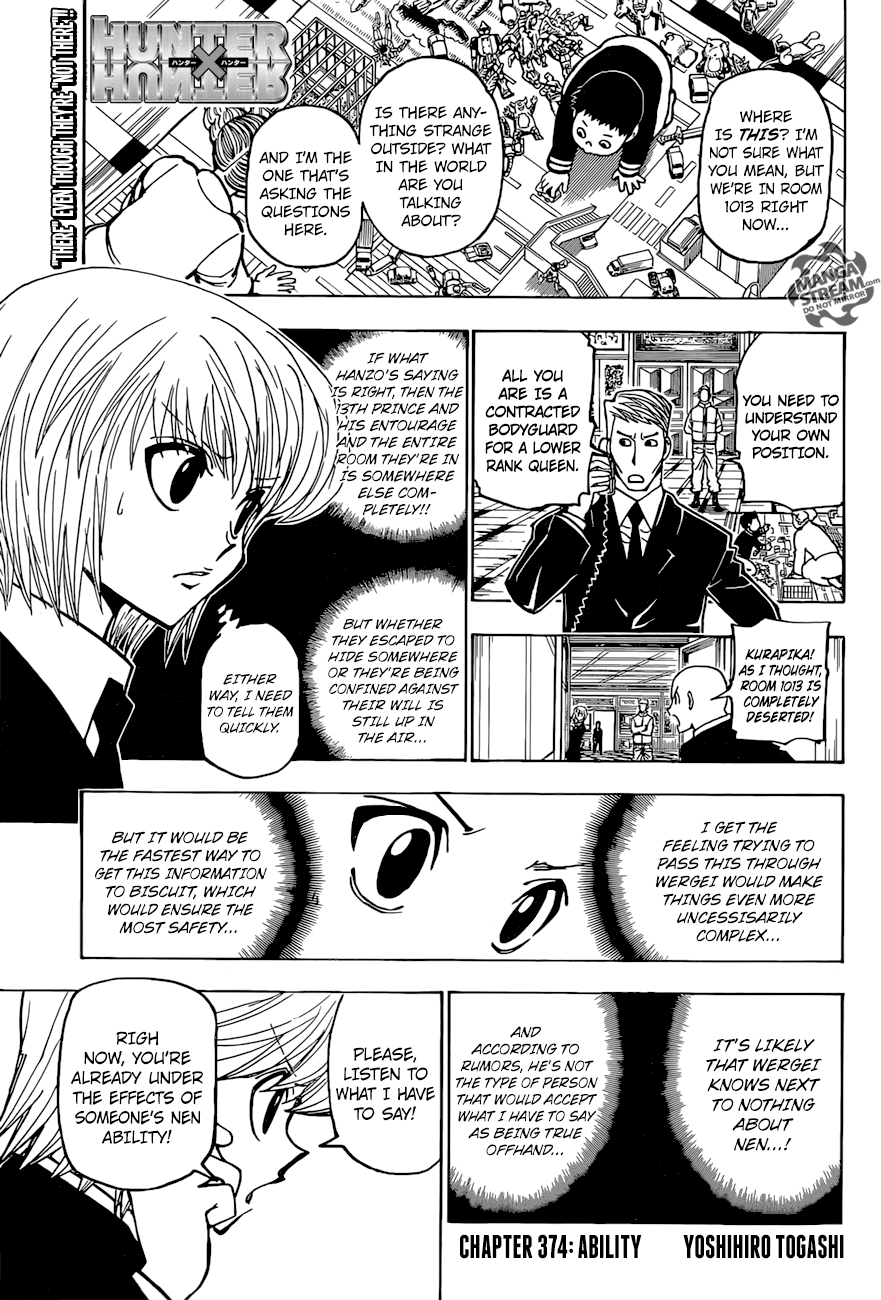 Hunter x Hunter Manga Chapter 374 page 1 - Ability