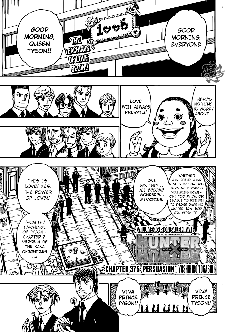 Hunter x Hunter Manga Chapter 375 page 1 - Persuasion