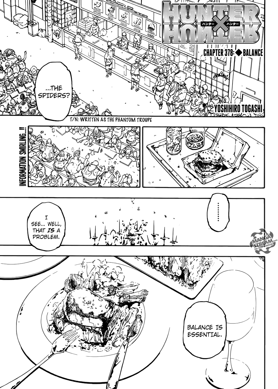 Hunter x Hunter Manga Chapter 378 page 1 - Balance