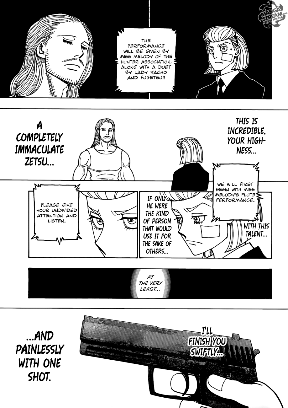 Hunter x Hunter Manga Chapter 385 page 9 - Warning