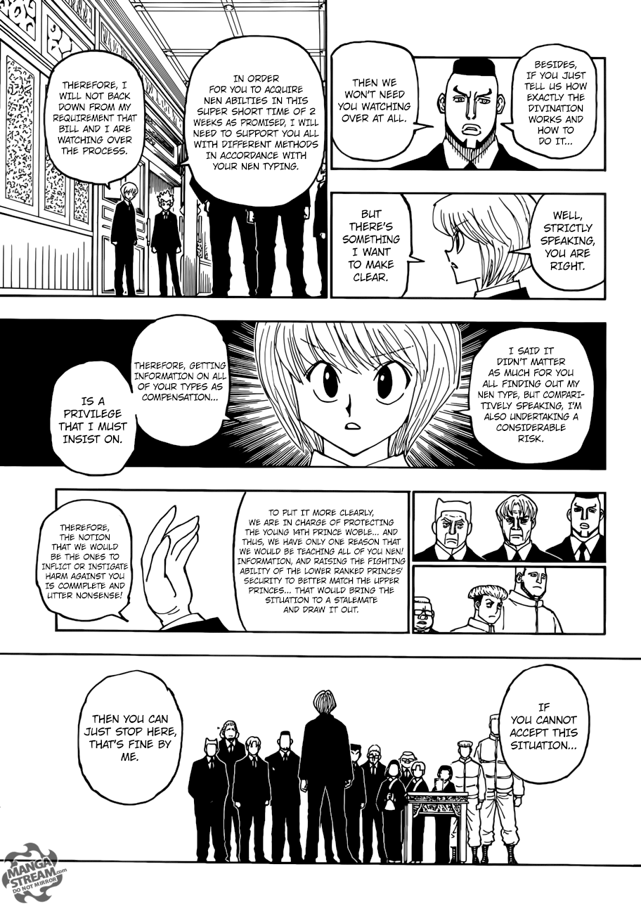 Hunter x Hunter Manga Chapter 386 page 17 - Hypothesis