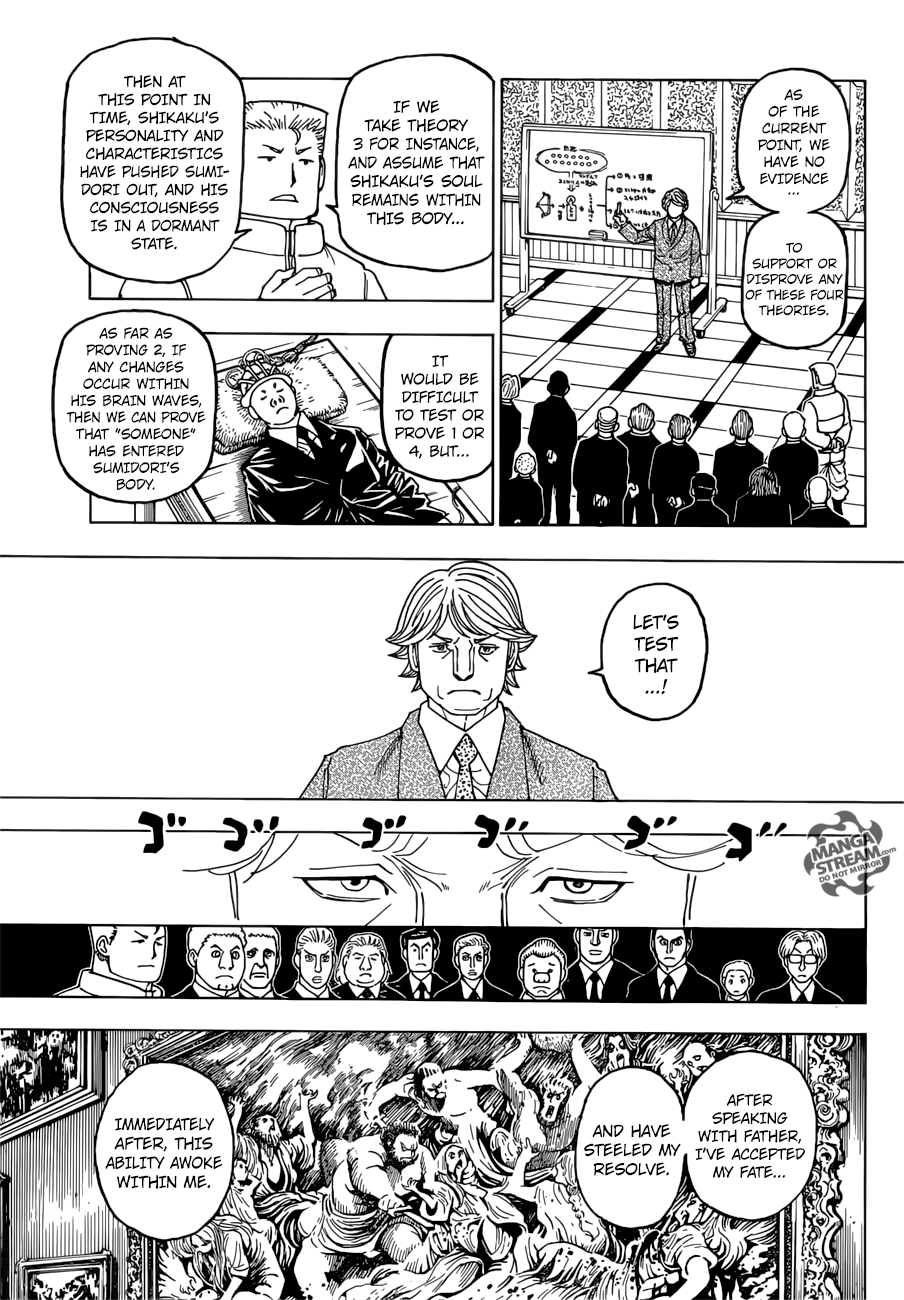 Hunter x Hunter Manga Chapter 386 page 5 - Hypothesis