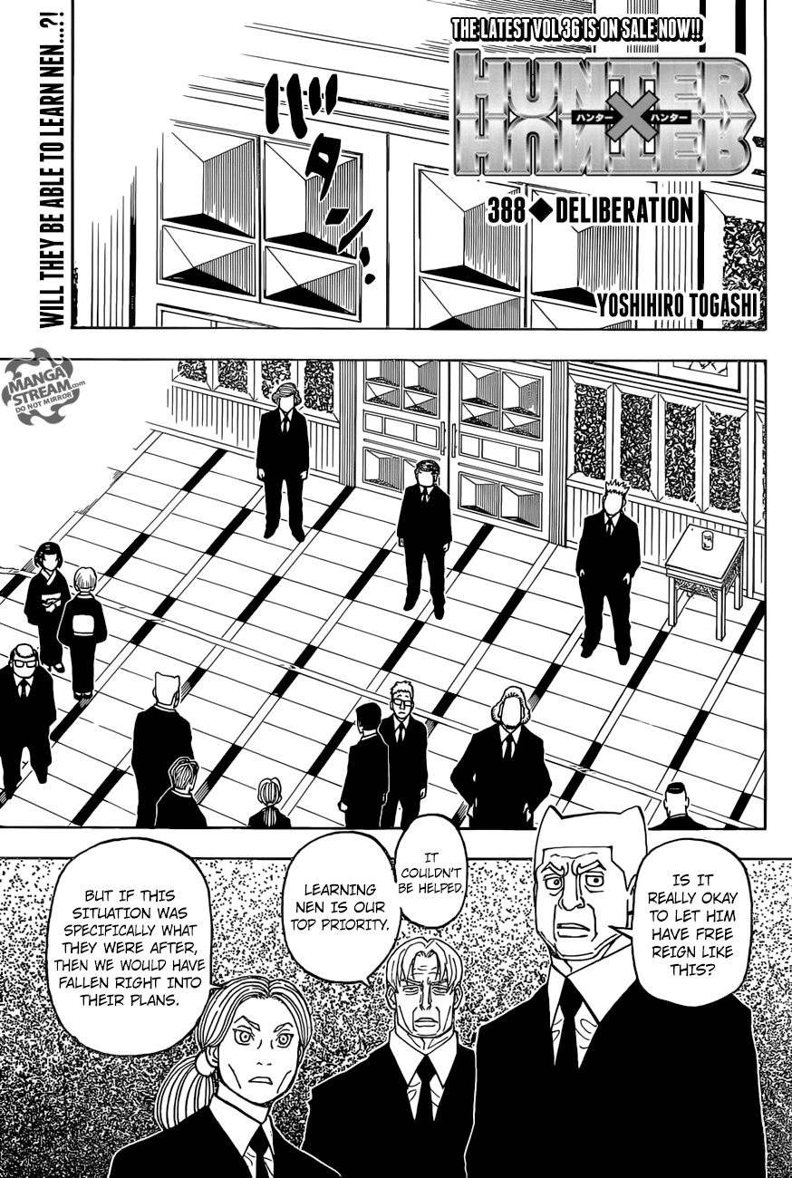 Hunter x Hunter Manga Chapter 388 page 1 - Reflection