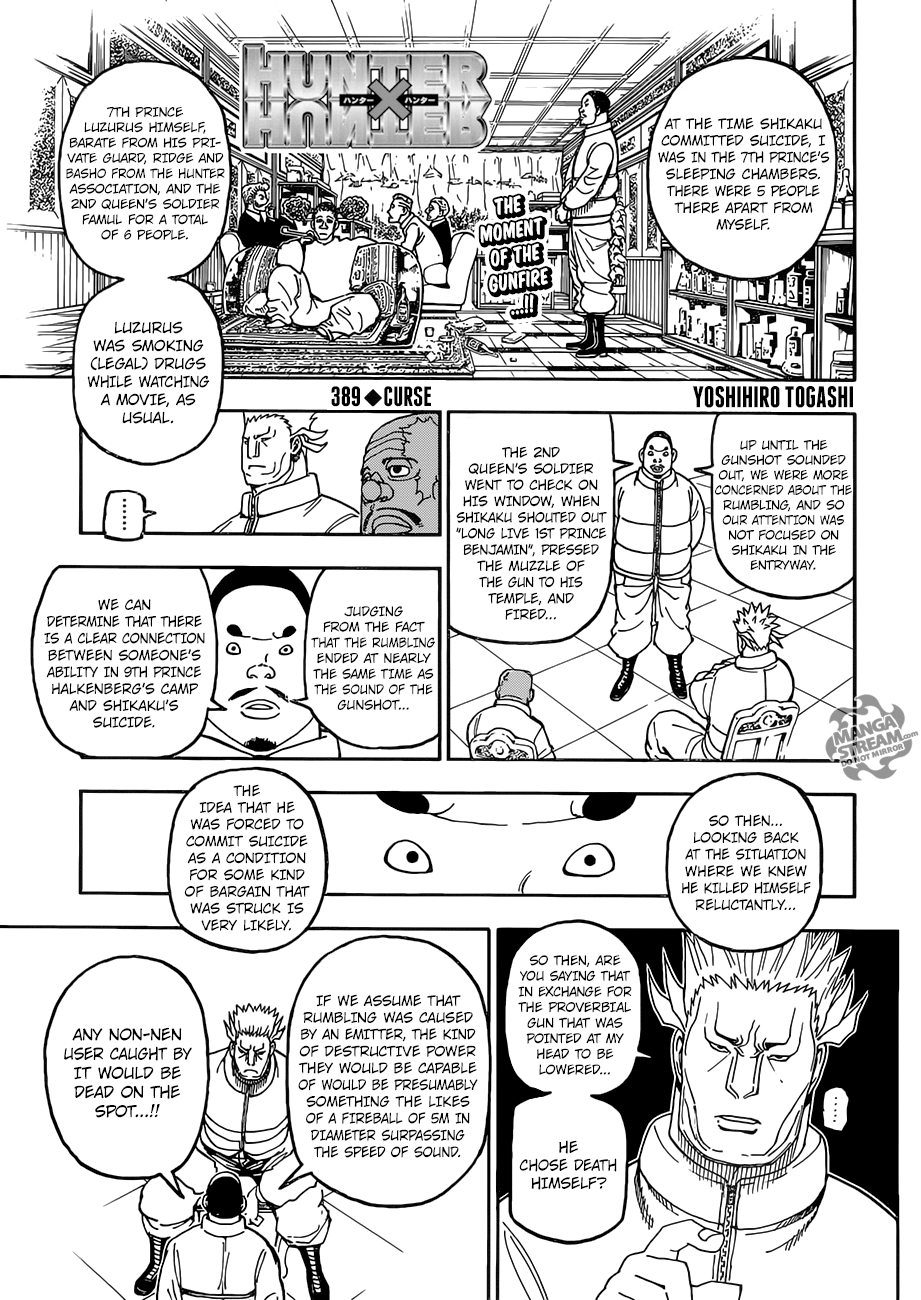 Hunter x Hunter Manga Chapter 389 page 1 - Curse