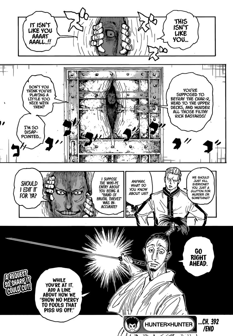 Hunter x Hunter Manga Chapter 392 page 19 - Information