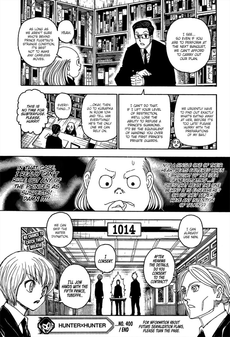 Hunter x Hunter Manga Chapter 400 page 19 - Secrecy