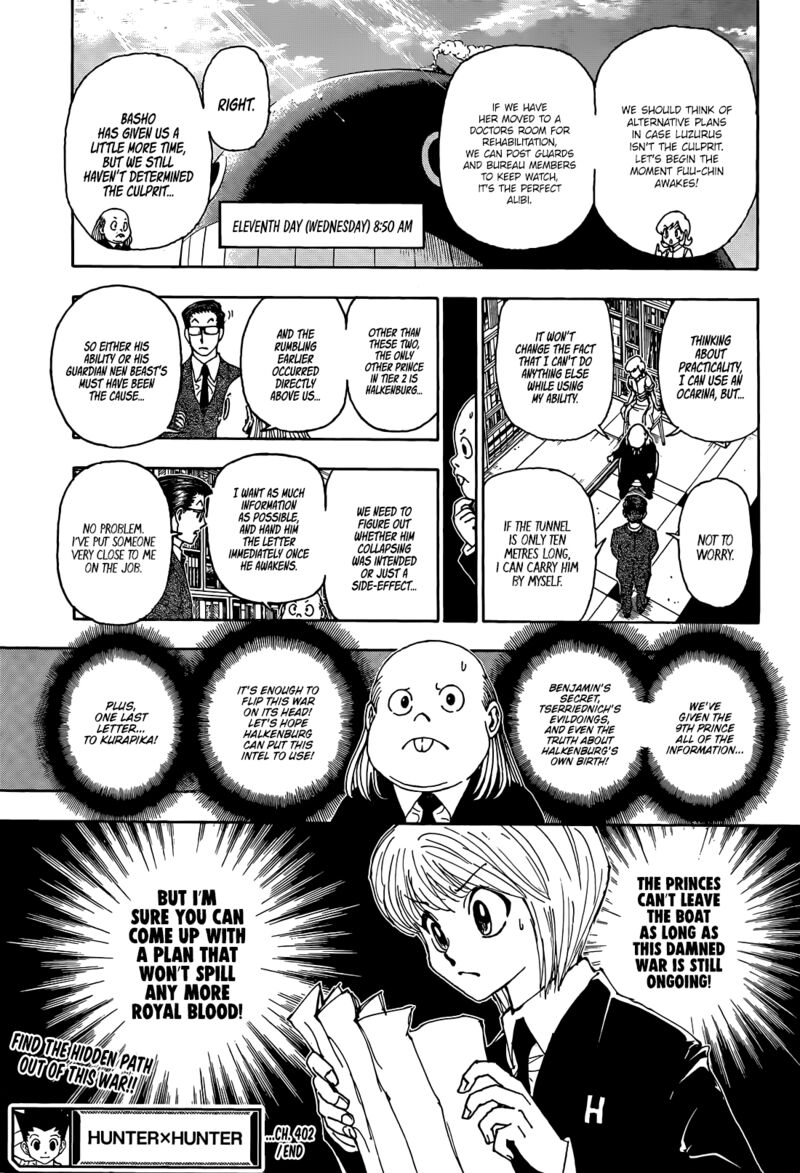 Hunter x Hunter Manga Chapter 402 page 19 - Letter