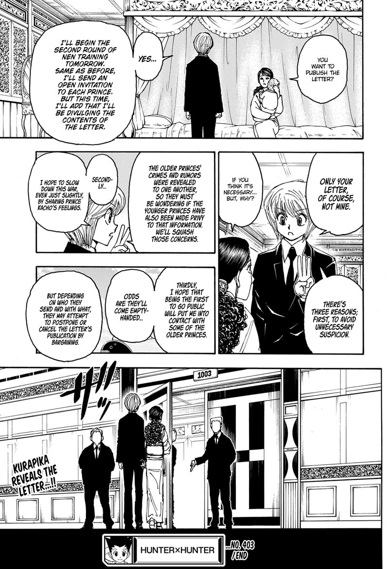 Hunter x Hunter Manga Chapter 403 page 19 - Results