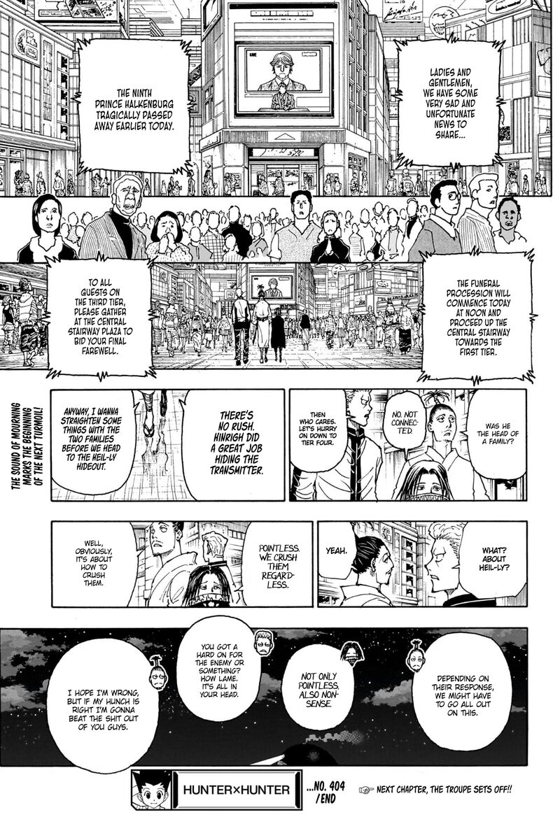 Hunter x Hunter Manga Chapter 404 page 19 - Speculation