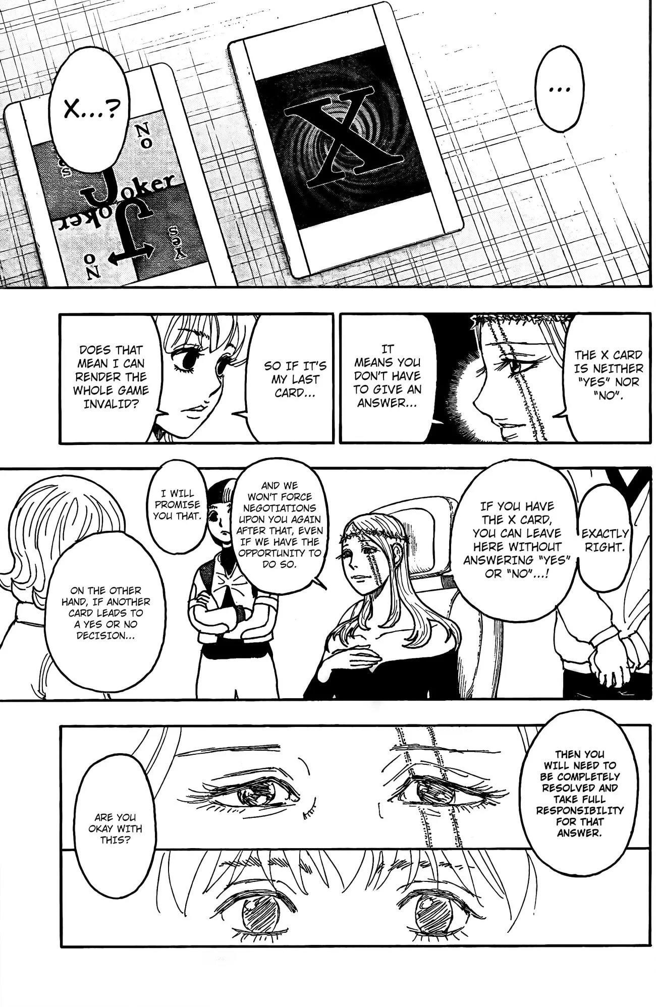 Hunter x Hunter Manga Chapter 407 page 4 - Negotiation