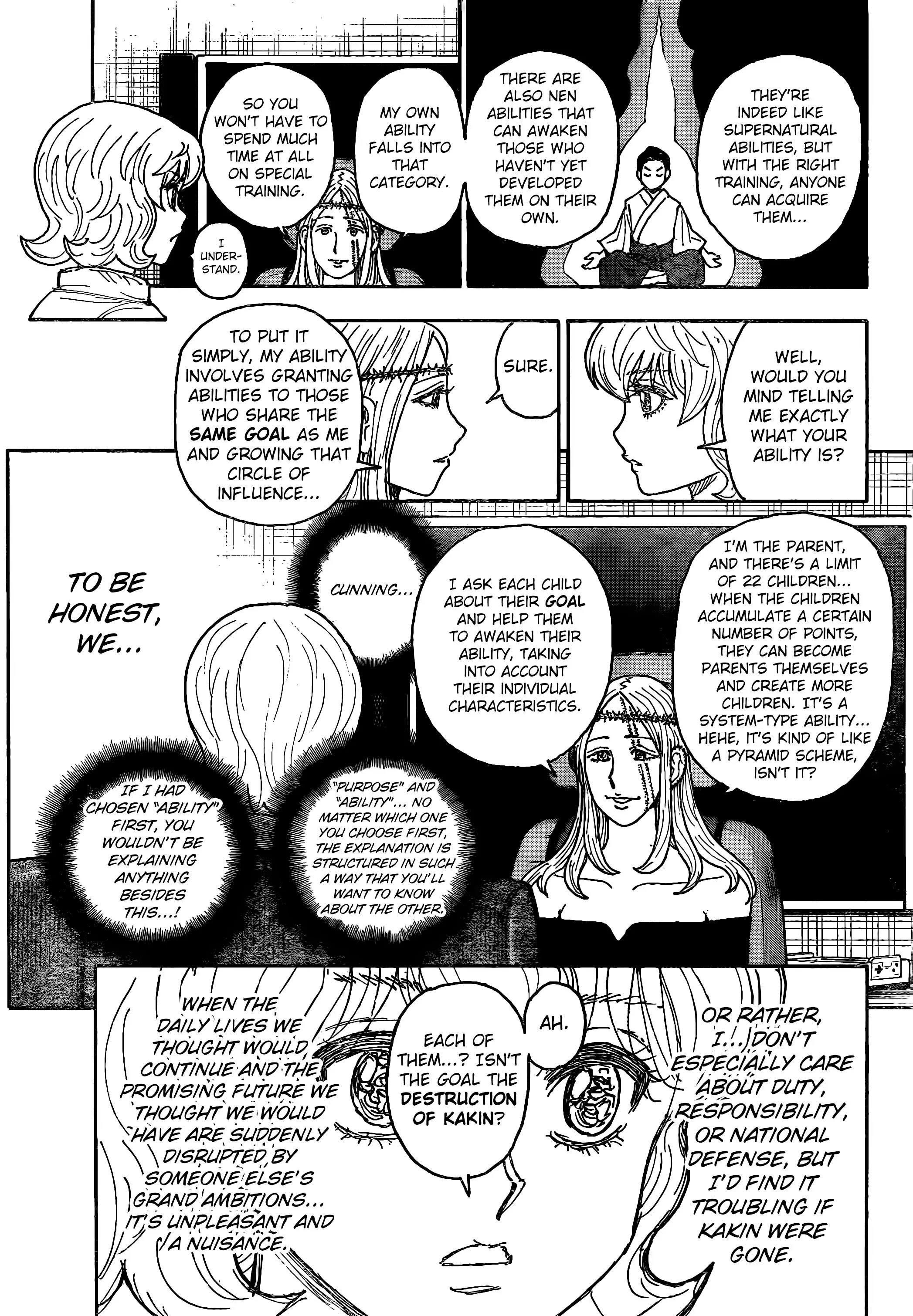 Hunter x Hunter Manga Chapter 408 page 9 - Negotiation: Part 2
