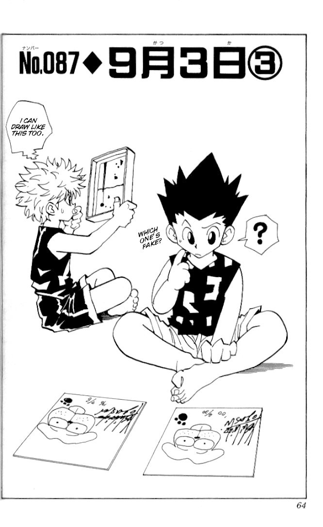 Hunter x Hunter Manga Chapter 87 page 2 - September 3rd: Part 3